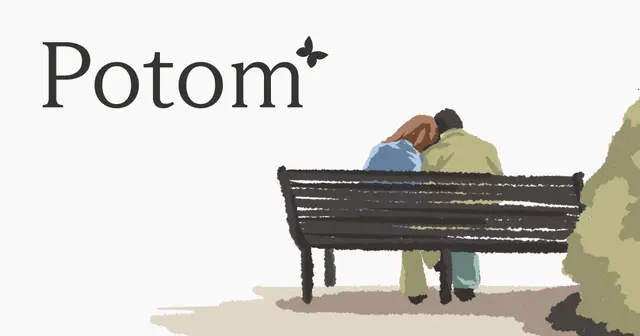 Logo platformy Potom.sk s ilustráciou dvojice na lavičke